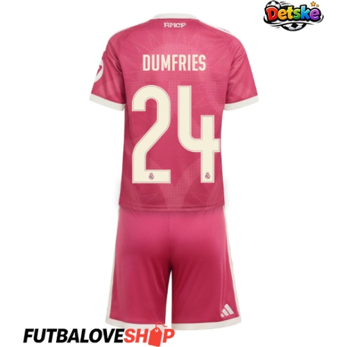 Dres Real Madrid Denzel Dumfries #24 Tretina pre deti 2026-27 Krátky Rukáv (+ trenírky)